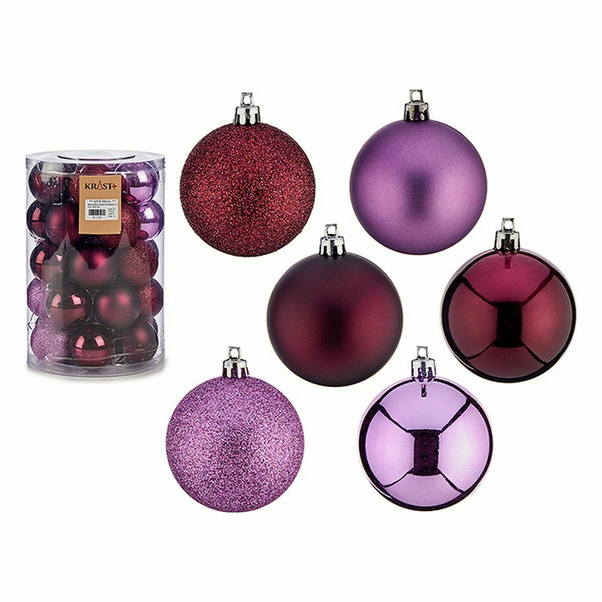 Weihnachtskugeln-Set Krist+ Lila Kunststoff (6 Stück)